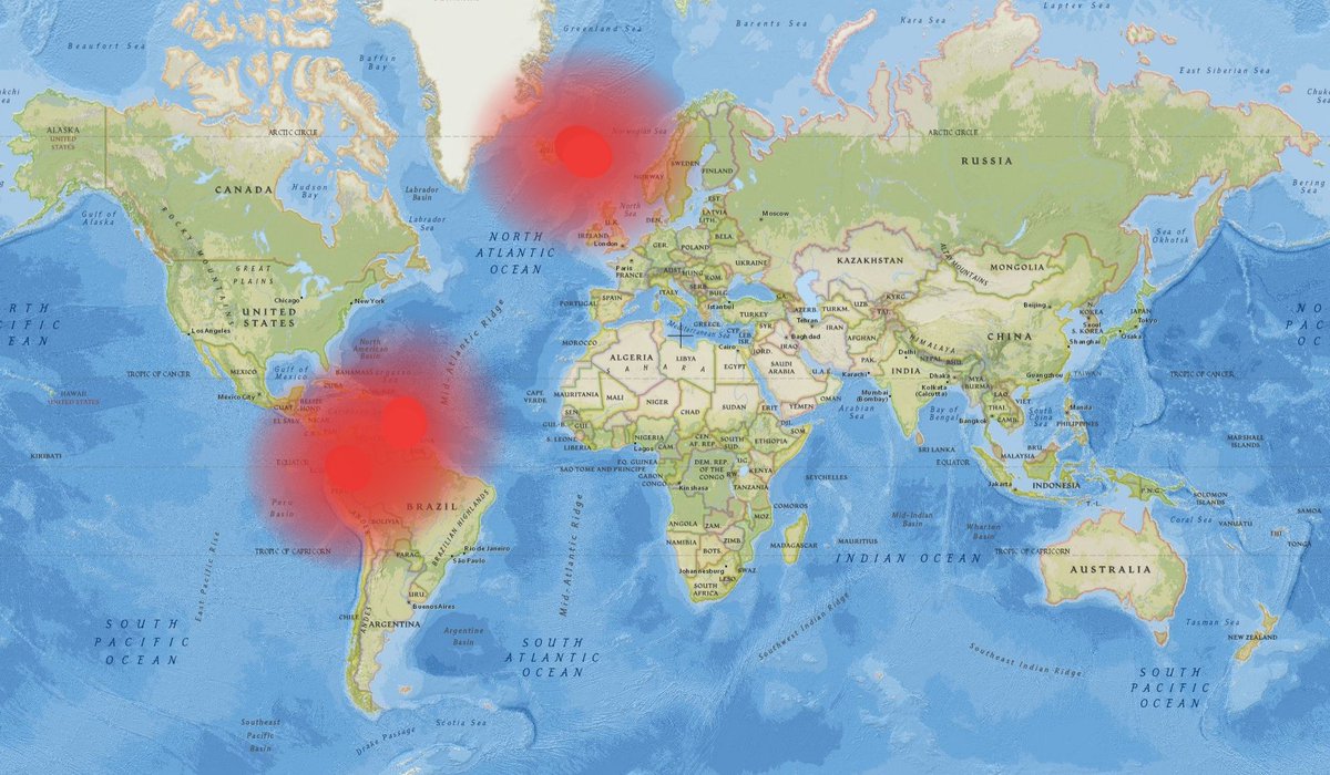 Newmeteo's tweet image. Buenas noches #RiskMap #Alert 
Islandia / Venezuela / Ecuador Border Colombia.