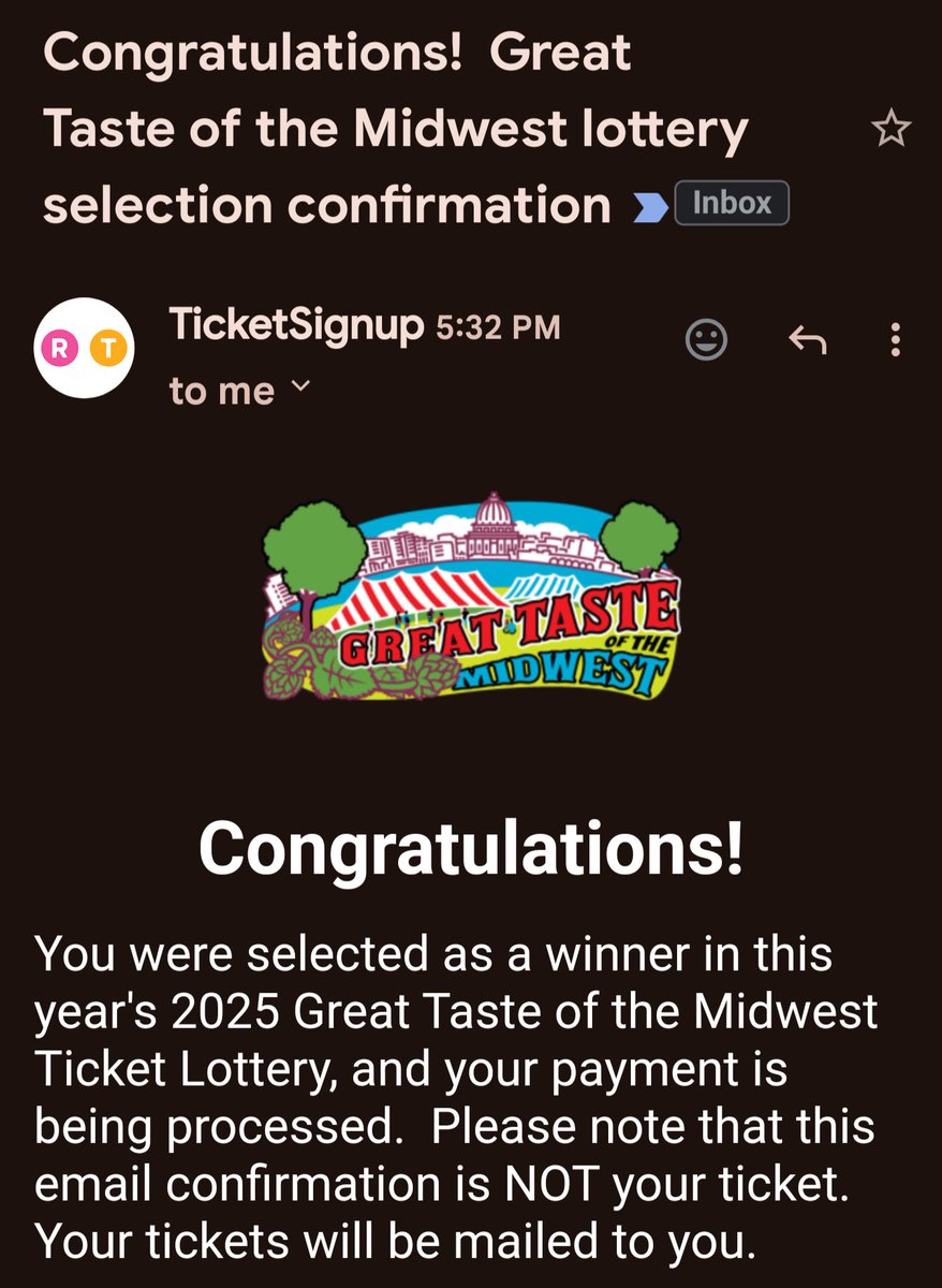 Just got the best news today.

#GreatTasteOfTheMidwest is the BEST #beerfest and I will accept no blasphemy to the contrary.

See y’all in Madison.