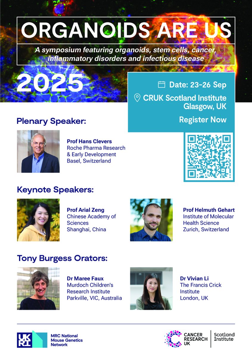 Doherty Institute (@thedohertyinst) on Twitter photo Early bird registrations are open for Organoids Are Us 2025! Join for the latest research and discussion on organoids, stem cells, cancer, inflammatory disorders and infectious disease.
🗓️ 23 - 26 SEP
📍 Hosted by <a href="/CRUK_SI/">CRUK Scotland Inst</a>
Learn more and register 👉crukscotlandinstitute.ac.uk/events/organoi… Early bird registrations are open for Organoids Are Us 2025! Join for the latest research and discussion on organoids, stem cells, cancer, inflammatory disorders and infectious disease.
🗓️ 23 - 26 SEP
📍 Hosted by <a href="/CRUK_SI/">CRUK Scotland Inst</a>
Learn more and register 👉crukscotlandinstitute.ac.uk/events/organoi…
