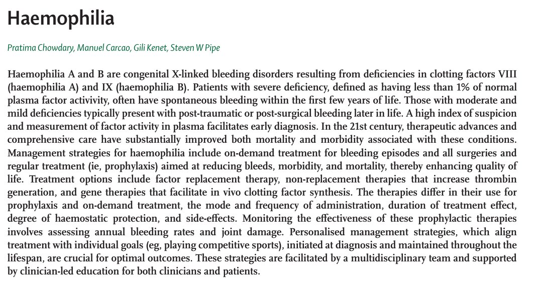 MHcsba's tweet photo. Lancet 2025: Hemofilia
#MedEd #MedTwitter #MedX 
https://t.co/cL7saZNryb https://t.co/bpT5qi3TnQ