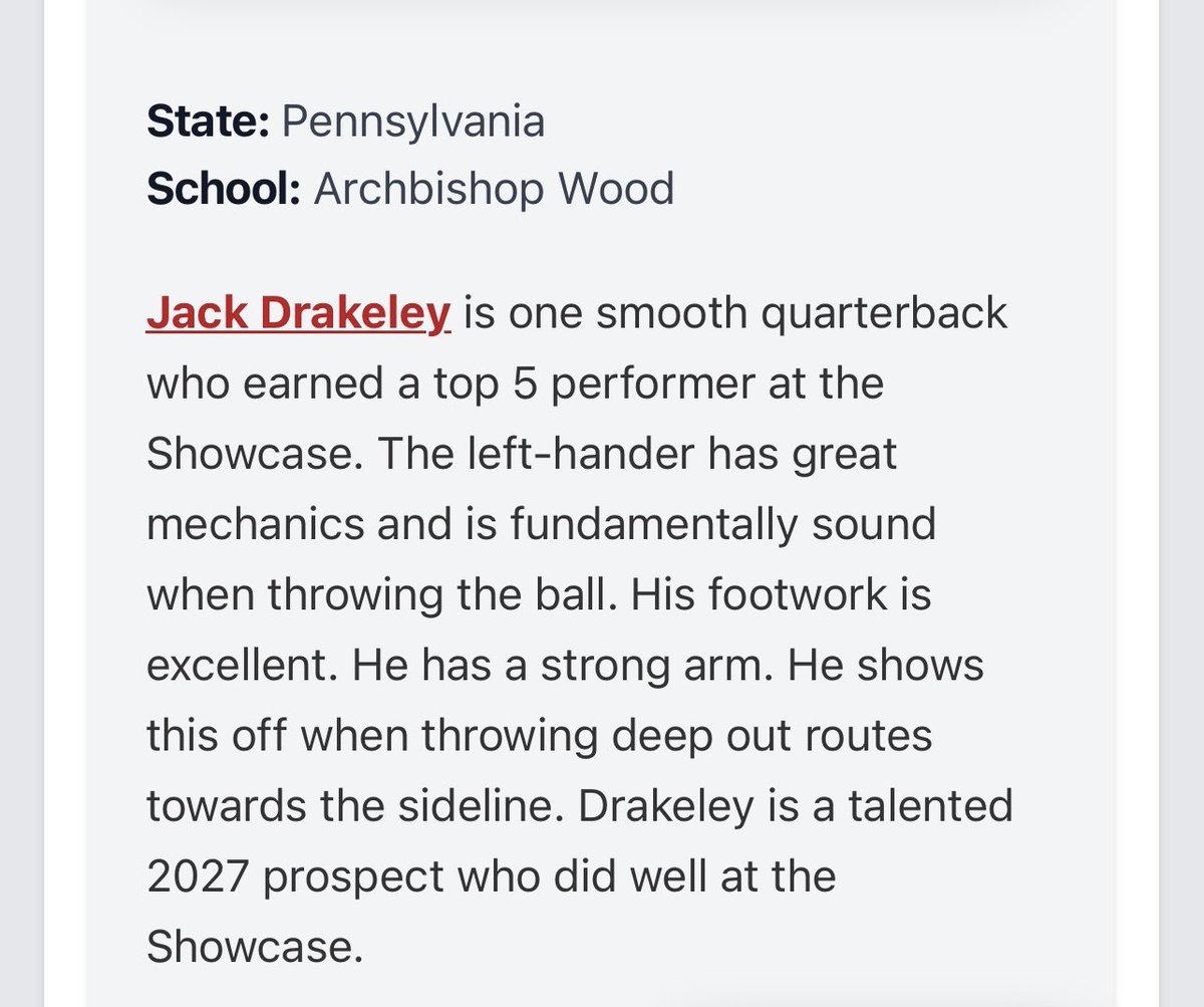 Jack Drakeley (@jackdrakeleyqb) on Twitter photo Write up from this past weekend <a href="/PrepRedzonePA/">Prep Redzone Pennsylvania</a> <a href="/PRZVicCastillo/">VicCastilloPRZ</a> <a href="/footballcoach79/">coachweider</a>
<a href="/CoachGoettner/">Coach Goettner</a> <a href="/AW_VikingsFB/">Archbishop Wood Football</a> <a href="/bhaire13/">Benjamin Haire</a> Write up from this past weekend <a href="/PrepRedzonePA/">Prep Redzone Pennsylvania</a> <a href="/PRZVicCastillo/">VicCastilloPRZ</a> <a href="/footballcoach79/">coachweider</a>
<a href="/CoachGoettner/">Coach Goettner</a> <a href="/AW_VikingsFB/">Archbishop Wood Football</a> <a href="/bhaire13/">Benjamin Haire</a>