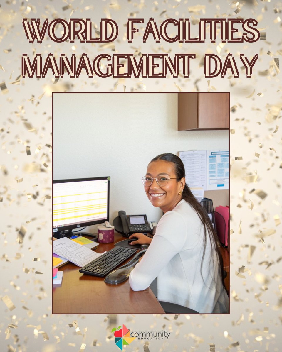 Happy World Facilities Management Day! We want to thank our Facility Account Technician for her work behind the scenes—managing, coordinating, and booking our school spaces across the district.