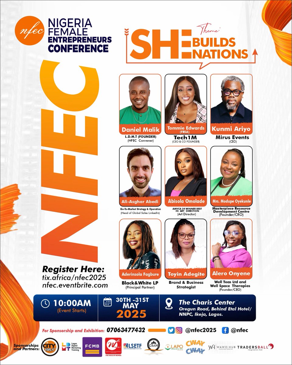 nfecng's tweet photo. Trailblazers, it’s your time! #NFEC2025 is bringing together powerhouse women leaders for 2 bold days of real talk, strategy &amp; connection.
Join us May 30–31 at The Charis Center, Ikeja.
Don’t watch it happen.
Be in the room

#NFEC
#WomenInBusiness #Entrepreneurship #Leadership https://t.co/ijdSnzPmpb
