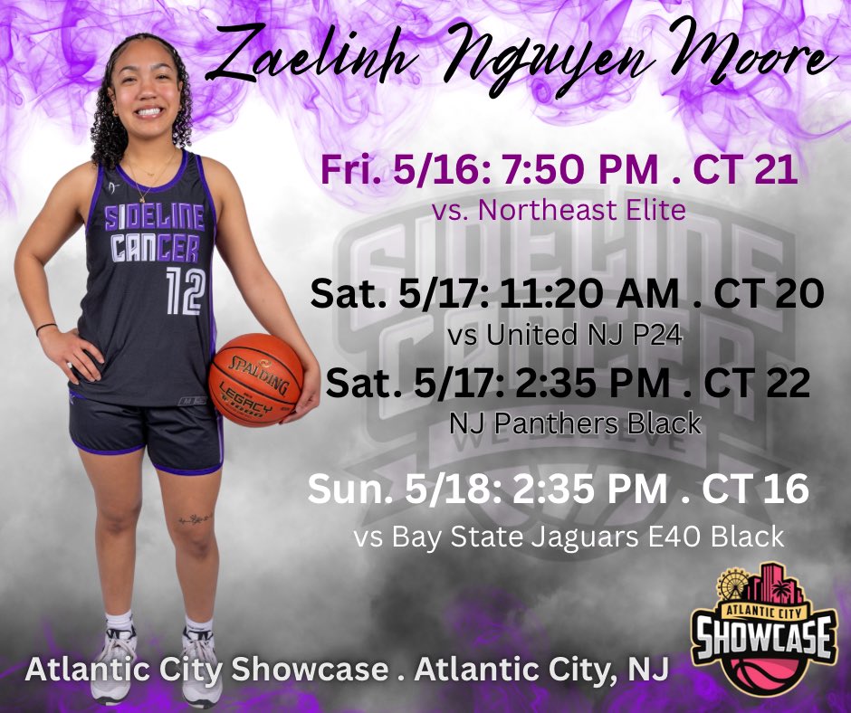 Zaelinh Nguyen-Moore (@zaemoore12) on Twitter photo We’re back this weekend, this time in Atlantic City!! Come see our team play tough competition and show out!💜💜<a href="/ICAN_basketball/">ICANBasketballAcademy</a> We’re back this weekend, this time in Atlantic City!! Come see our team play tough competition and show out!💜💜<a href="/ICAN_basketball/">ICANBasketballAcademy</a>