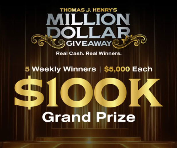 BIG NEWS!
Every week, 5 lucky winners get $5,000!
Leading up to the grand finale: 2 winners take home $100,000!
Need a break from bills or want to treat yourself? They've got you covered!

-----)>  wn.nr/LqZK2NE