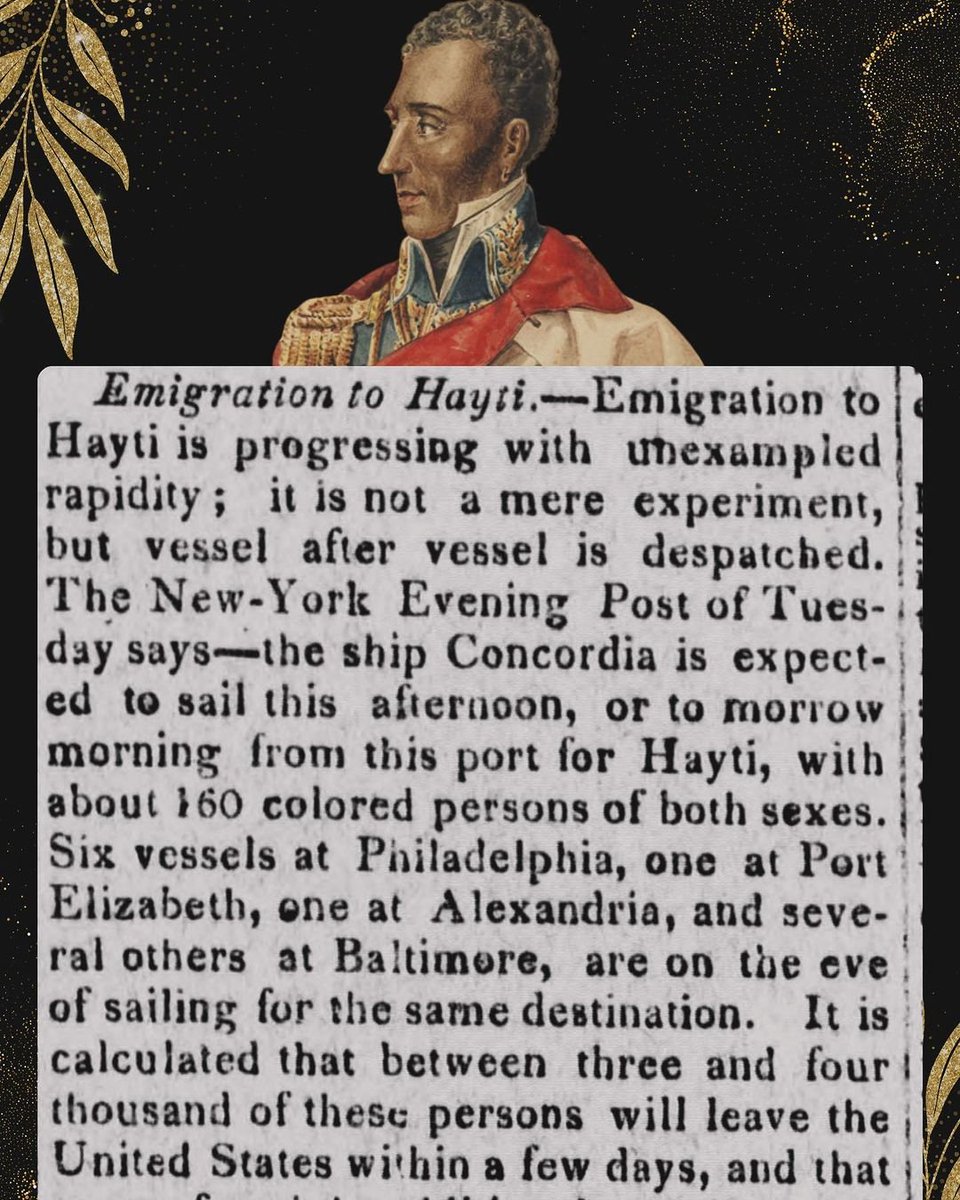 Beginning in September 1824, nearly 6,000 Americans, mostly free blacks, migrated to Haiti, with ships departing from New York, Baltimore and Philadelphia.