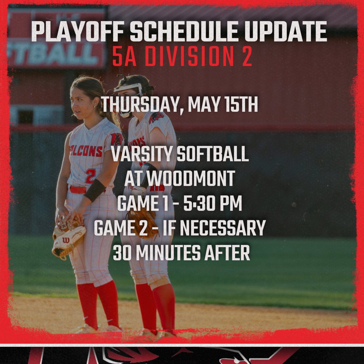 Varsity Softball 
Schedule Update 

#GoFalcons