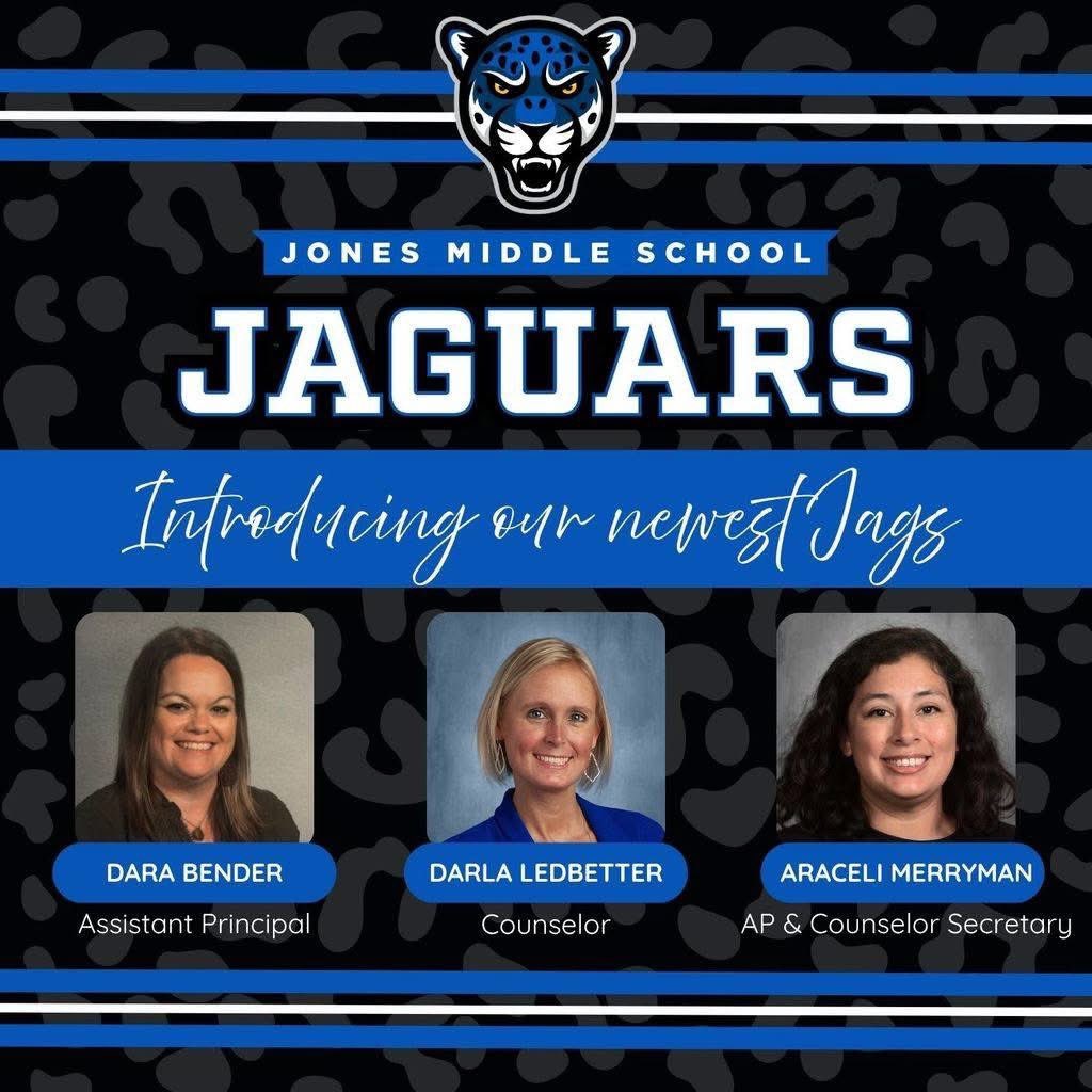 🐾Meet the newest members of our Jag family! 🐆 Please help us welcome Dara Bender, Darla Ledbetter, and Araceli Merryman to Jones! We're thrilled to have their passion, experience, and heart joining our team! It's going to be a great year! 🎉 #GoJags #ProsperProud