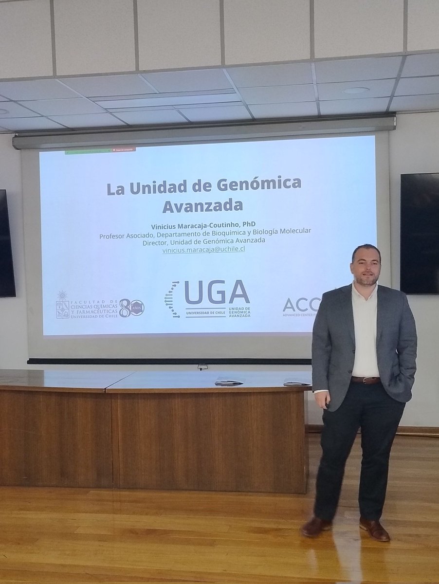 Roberto Munita (@robertomunita) on Twitter photo Hoy fue la inaguración de la Unidad de Genómica Avanzada en la <a href="/QuimicaUdeChile/">Química UCHILE</a> Si tienen proyectos en donde necesitan secuenciar con Nanoporo o single-cell RNA-seq con 10x contacten a <a href="/vin_maracaja/">Vinicius Maracaja-Coutinho</a> Felicitaciones por lo logrado! Hoy fue la inaguración de la Unidad de Genómica Avanzada en la <a href="/QuimicaUdeChile/">Química UCHILE</a> Si tienen proyectos en donde necesitan secuenciar con Nanoporo o single-cell RNA-seq con 10x contacten a <a href="/vin_maracaja/">Vinicius Maracaja-Coutinho</a> Felicitaciones por lo logrado!