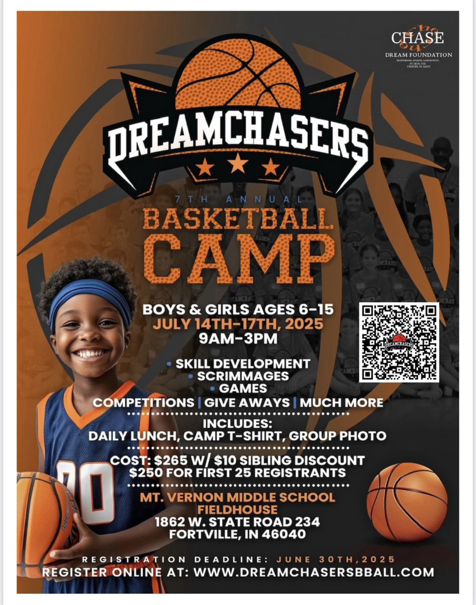 DreamChasers 7th Annual Basketball camp is back!!! Registration is open!! Please Share!!! 

Register at: dreamchasersbball.com

Or click the link below:

1983409.wufoo.com/forms/2025-dre…