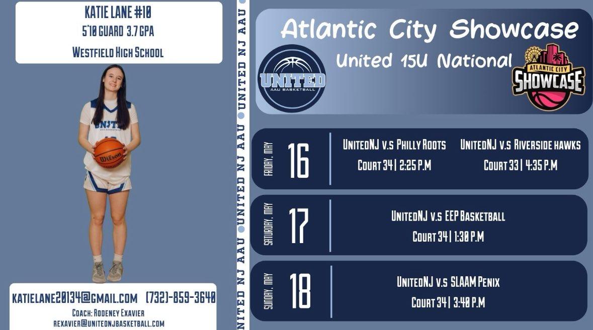 Come watch me and my United team play in Atlantic City this weekend. So excited! <a href="/unitedNJaau/">United NJ AAU</a> <a href="/CoachMcKeonWHS/">Liz McKeon</a>