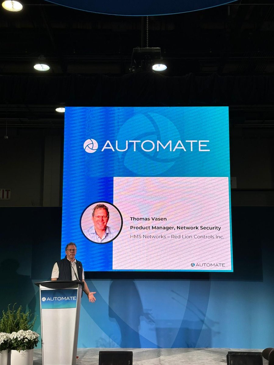 redlioncontrols's tweet photo. Did you catch Thomas Vasen presenting "Defending Uptime with OT-SDN Segmentation Strategies" today on the Automate Innovation Stage – Booth 4650? https://t.co/G2GKlsGvXI