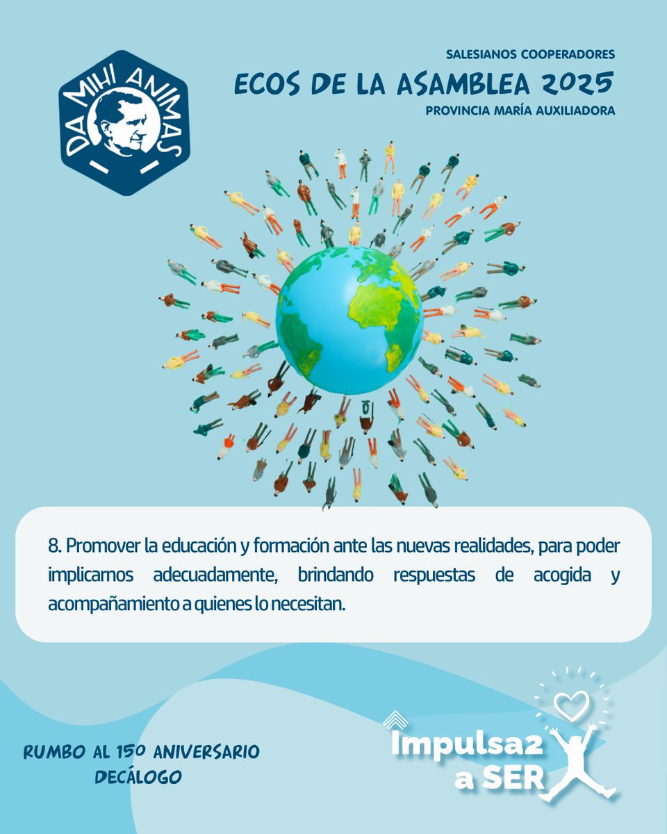 📅 Día 8 – Decálogo del Salesiano Cooperador
🔹 Rumbo al 150 aniversario

En este octavo día de la novena a María Auxiliadora, continuamos compartiendo el Decálogo del Salesiano Cooperador, trabajado en nuestra Asamblea Provincial 2025.