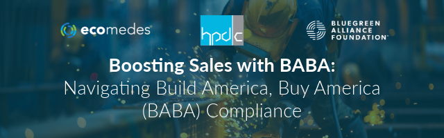 Join the @bgalliance, HPDC, and Ecomedes for a free webinar that will explain how to navigate Build American, Buy America Compliance (BABA).

Wednesday, May 21st, 2025
1:00–2:00 PM ET
Register: hubs.ly/Q03mln4x0