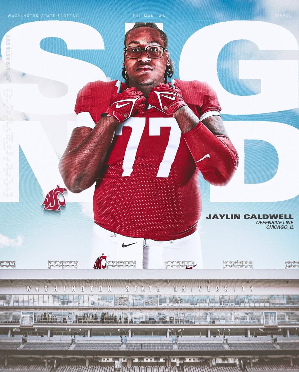 Congratulations <a href="/jalyin/">Jaylin Caldwell</a> for signing with <a href="/WSUCougarFB/">Washington State Football</a> to continue your studies, as a student-athlete, at the <a href="/WSUPullman/">WSU Pullman</a>.

Stay focused, sustain the grind and enjoy your time in <a href="/City_of_Pullman/">City of Pullman</a>.

<a href="/tjmcallister07/">Troy McAllister</a>
<a href="/winslow_joseph/">Joseph Winslow</a>

<a href="/EDGYTIM/">Timothy “EDGYTIM” OHalloran</a>
<a href="/mikeclarkpreps/">MikeClarkPreps</a>

<a href="/CPLAthletics/">Chicago Public League Athletics</a>
<a href="/CPLFCA/">Chicago Public League Football Coaches Association</a>