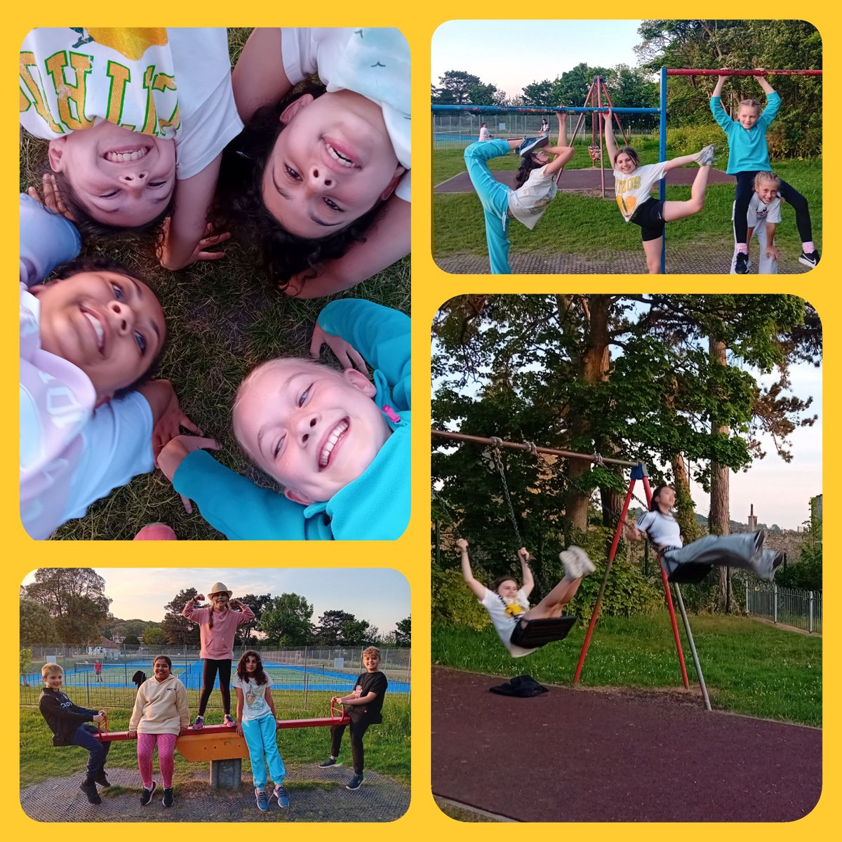 Fun at the park and a game of rounders - a super way to end our first day at Conwy!
