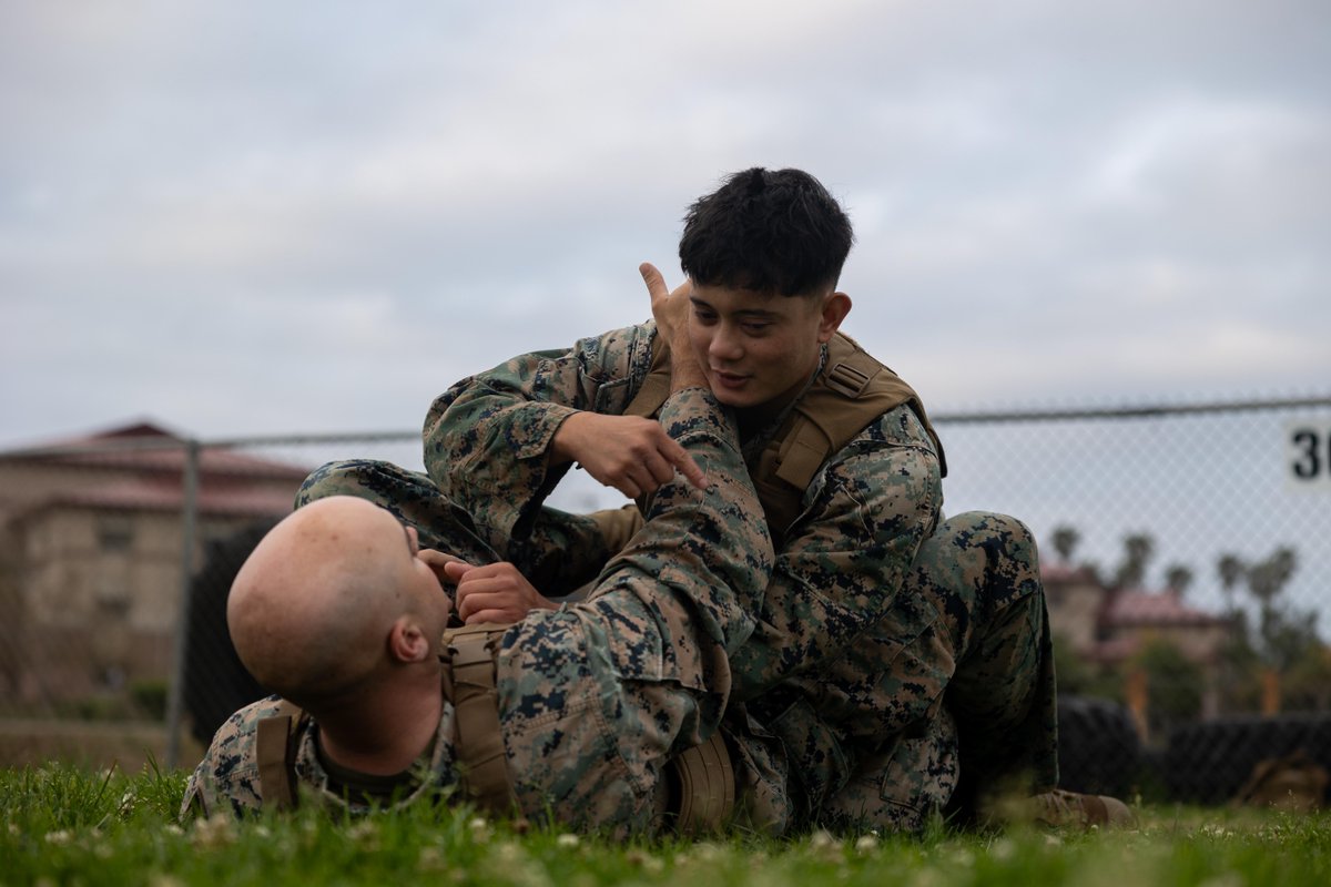 #Marines with the <a href="/11thmeu/">11th MEU</a> participate in a Marine Corps Martial Arts Program (MCMAP) course at Marine Corps Base Camp Pendleton, California, May 7, 2025. 

MCMAP utilizes a belt system, similar to other Martial Arts programs, beginning at the tan belt, which is earned in Recruit