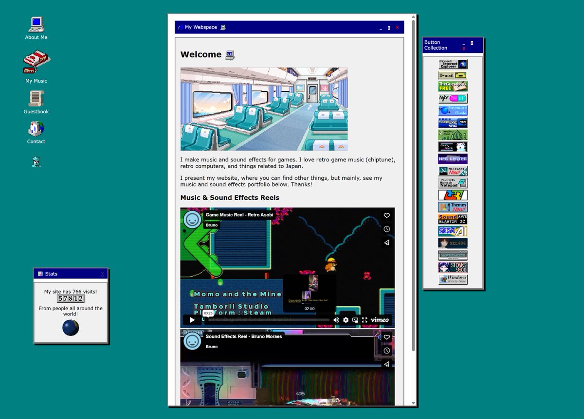 retro_asobi's tweet image. I got this website on geocities late 90&apos;s style on nekoweb. Check out my new page!
You can even sign my guestbook ✍️

Doesn&apos;t open properly on mobile, sorry.

#gamedev #indiegames #retroweb #composer #nekoweb 

retroasobimusic.nekoweb.org