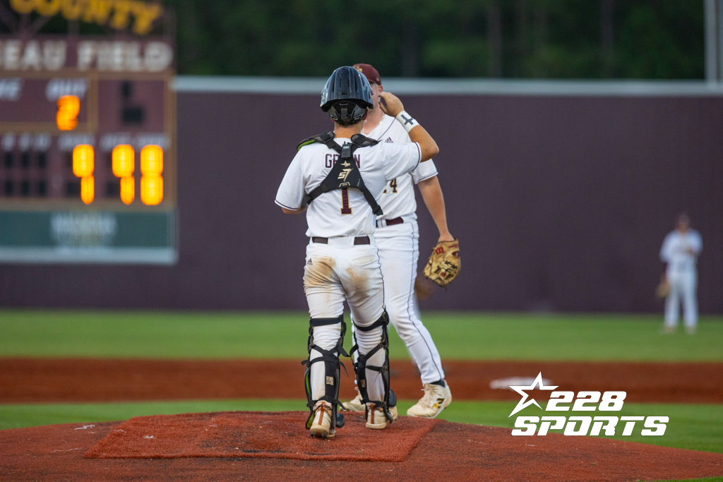 228Sports's tweet image. Opening the series strong, #GeorgeCounty took Game 1 over #PearlRiverCentral 4-2. With another tight 7-6 win in Game 2, they now head to Game 3 this Thursday at 7 PM. 📸 Sonja Shamblin / #228Sports