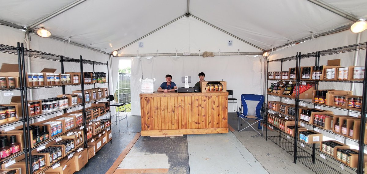 mbbqsupply's tweet photo. Jimmy has the BBQ Marketplace ready for business at the World Championship Barbecue Cooking Contest! Come see us this week, talk some BBQ, and check out all the great products! You can’t miss us across from the Home Depot tent on Early Maxwell! #wcbbqcc @MIMBBQ https://t.co/RfGloO4n7k