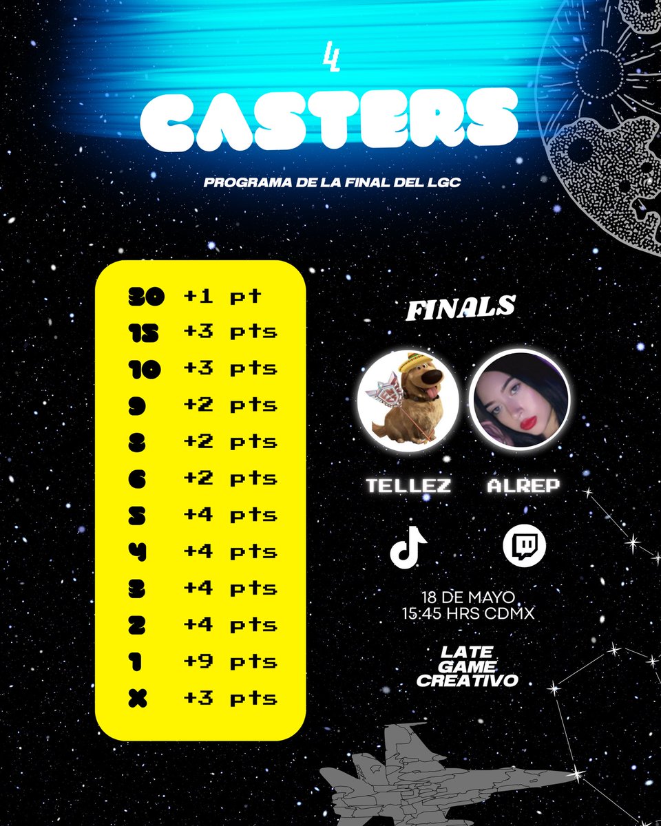 𝐇𝐀𝐁𝐑Á 𝐍𝐔𝐄𝐕𝐎 𝐌𝐎𝐍𝐀𝐑𝐂𝐀👑 
Los mejores 30 de la comunidad disputan el botín de los 40 USD ¡Nos vemos este domingo 18 de mayo! 🤩 

🎙️: <a href="/Tellez2024/">RY2 Tellez2025</a> <a href="/AlrepOve9/">Alrep 9🎀</a> 
Twitch y TikTok | 15:45 hrs 
#LateGameCreativo #StarWarsSeries🚀
#SiempreLLY