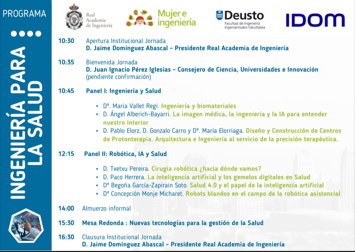 "Thinking outside the box." What an opportunity to continue learning with a different approach than healthcare! Exploring the advances that bioengineering can bring to our work: biosensors, artificial intelligence, robotics..at the healthcare engineering conference at IDOM Bilbao