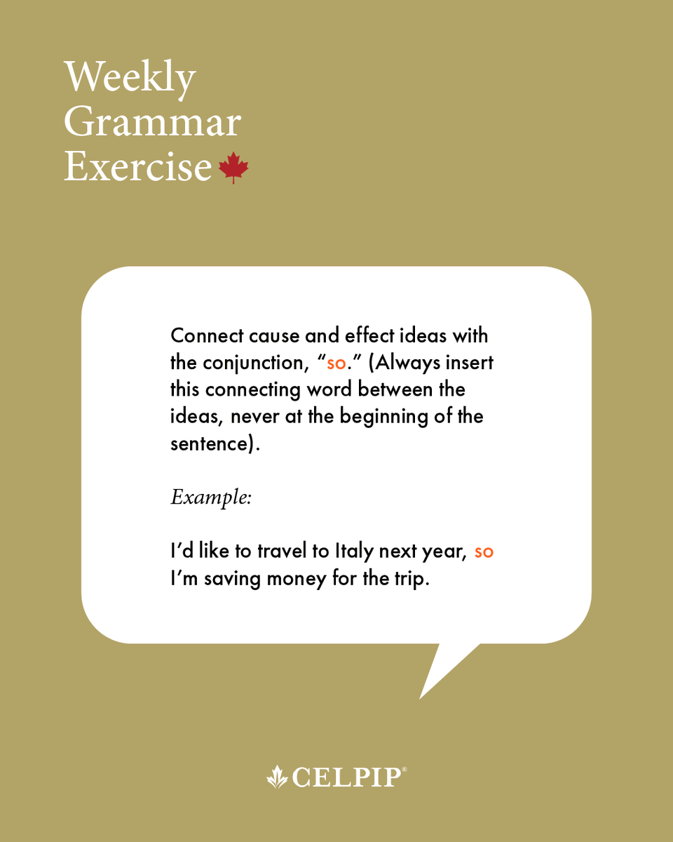thecelpiptest's tweet image. In the world of grammar, written and spoken conversations operate on different rules! We may occasionally start sentences with &apos;so&apos; when speaking, but it&apos;s not  accurate to do this when writing. 

#grammar #languagelearning #englishlanguageproficiency #celpip