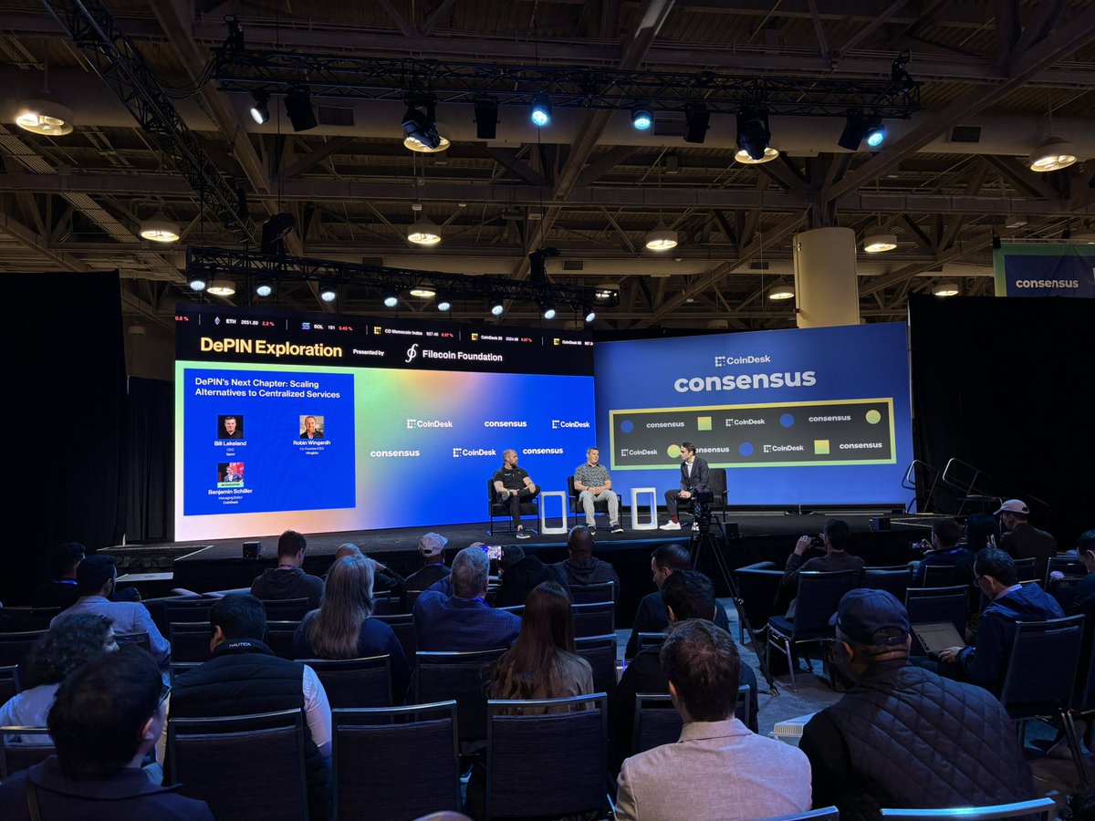 Great to see Bill and <a href="/LayerDrone/">LayerDrone Network</a> / @SpexiNetwork on the big stage at #consensus2025 with our friends at <a href="/wingbits/">wingbits</a>