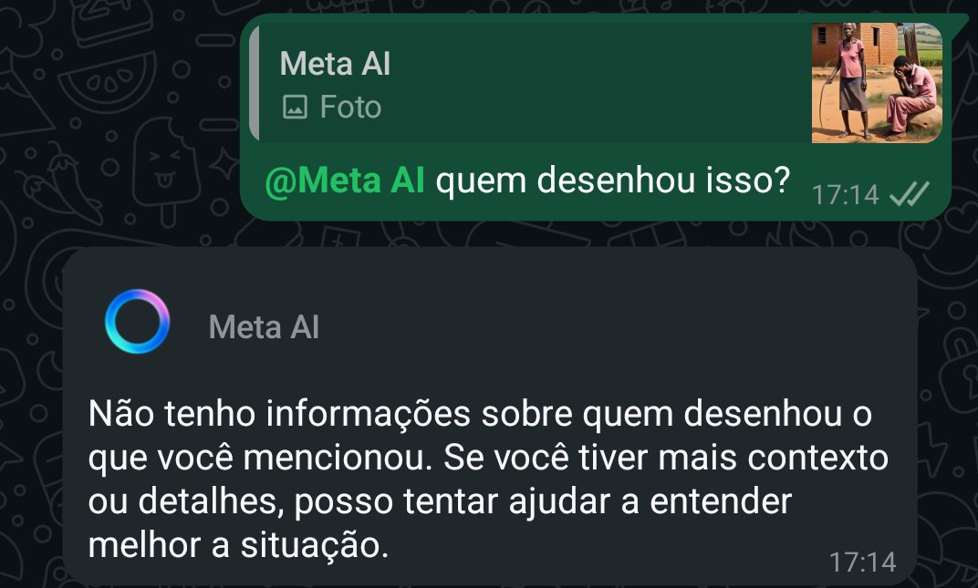 taengsafica's tweet photo. @Meta olá, poderia explicar os seguintes eventos? Por que ao pedirmos para gerar imagens de brancos, são sempre ricos, e quando pedir para fazer o mesmo, mas com negros, são pobres?? E por que ele sempre fala que não gera imagens, e continua negando que enviou, mesmo com provas? https://t.co/Nd47tBY38J