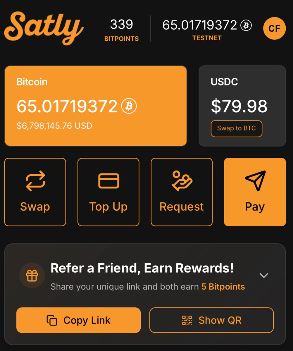 ChrisFusillo's tweet image. With Satly, instantly send BTC to anyone via email - your mom, friend, or someone across the planet.
Zero fees, no waiting, just an email address.
Satly represents 🔺doption 🔺ccelerated.
Join the beta 👇