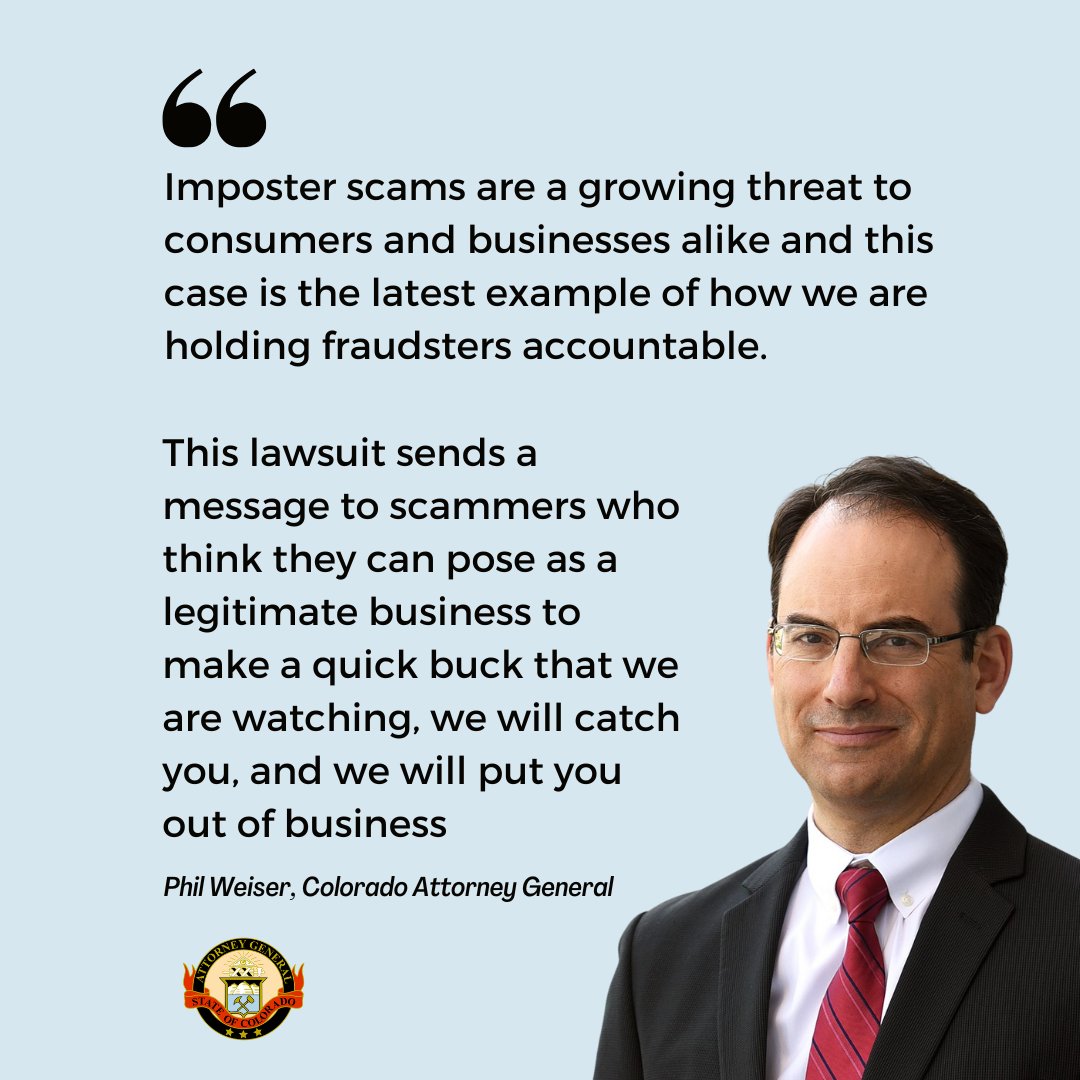 Attorney General Phil Weiser has filed a lawsuit against a fraudulent company created to allegedly illegally cash a check. The phony company has a nearly identical name to a real company called thyssenkrupp Materials, LLC. Read more: bit.ly/4jVJbDd