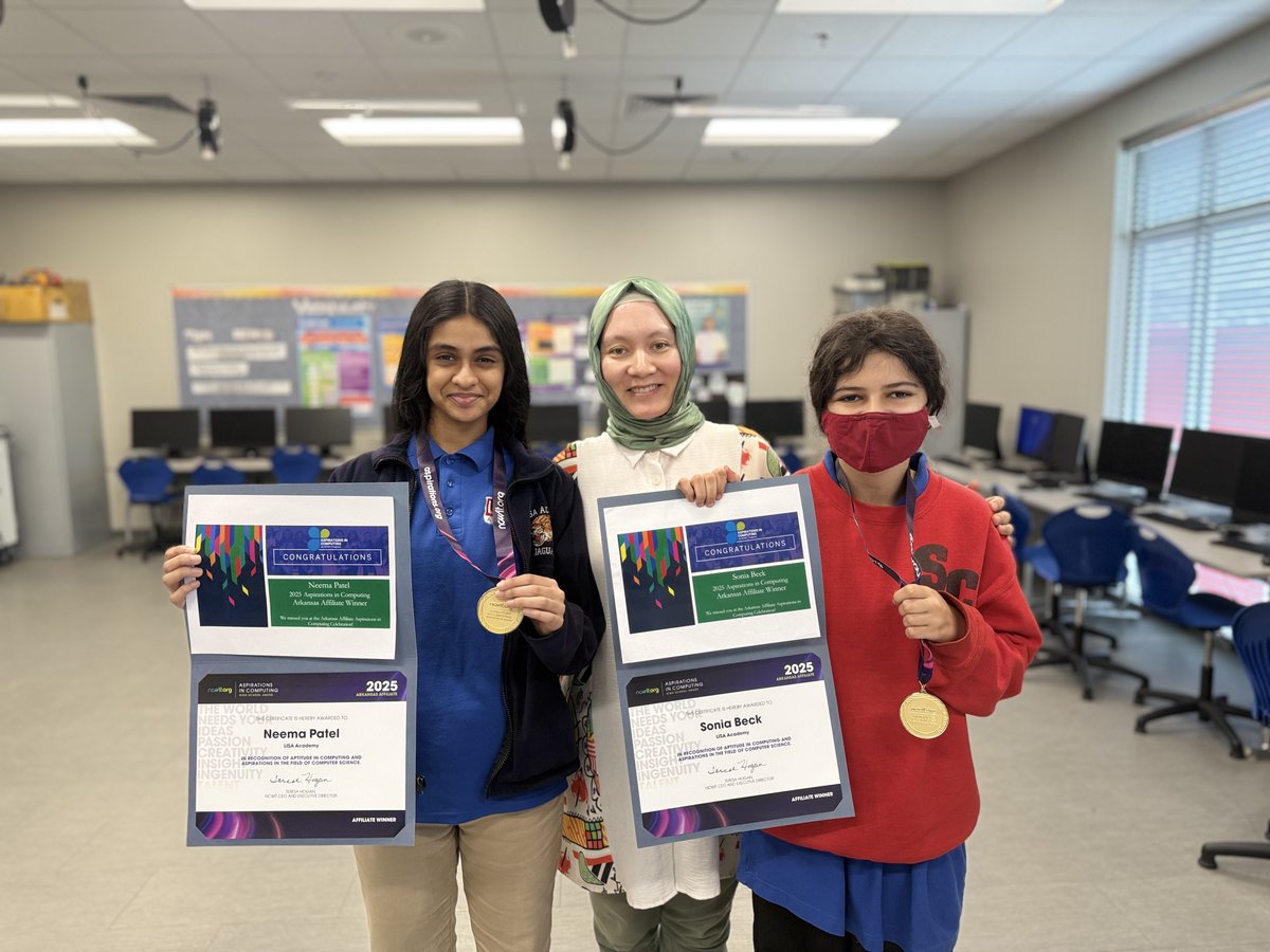 🎉 BIG NEWS from LISA Academy North High! 🎉🚨

We’re thrilled to announce that Neema and Sonia have been named 2025 NCWIT Aspirations in Computing High School Award – Arkansas Affiliate Winners! 💻🏆 Thanks, Coach Shaimurat!

lisaacademy.org/apps/news/arti…