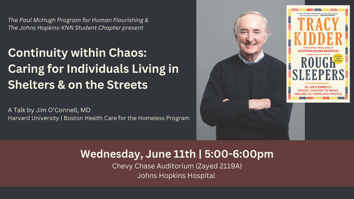 Margaret “Meg” Chisolm, MD (@whole_patients) on Twitter photo Join us on Wed June 11 to hear Dr. Jim O’Connell talk about his experiences caring for patients who are unhoused - excited that he is sharing his story <a href="/HopkinsMedicine/">Johns Hopkins Medicine</a> - all are welcome! <a href="/JHUNursing/">Hopkins Nursing</a> <a href="/JohnsHopkinsSPH/">Johns Hopkins Bloomberg School of Public Health</a> Join us on Wed June 11 to hear Dr. Jim O’Connell talk about his experiences caring for patients who are unhoused - excited that he is sharing his story <a href="/HopkinsMedicine/">Johns Hopkins Medicine</a> - all are welcome! <a href="/JHUNursing/">Hopkins Nursing</a> <a href="/JohnsHopkinsSPH/">Johns Hopkins Bloomberg School of Public Health</a>