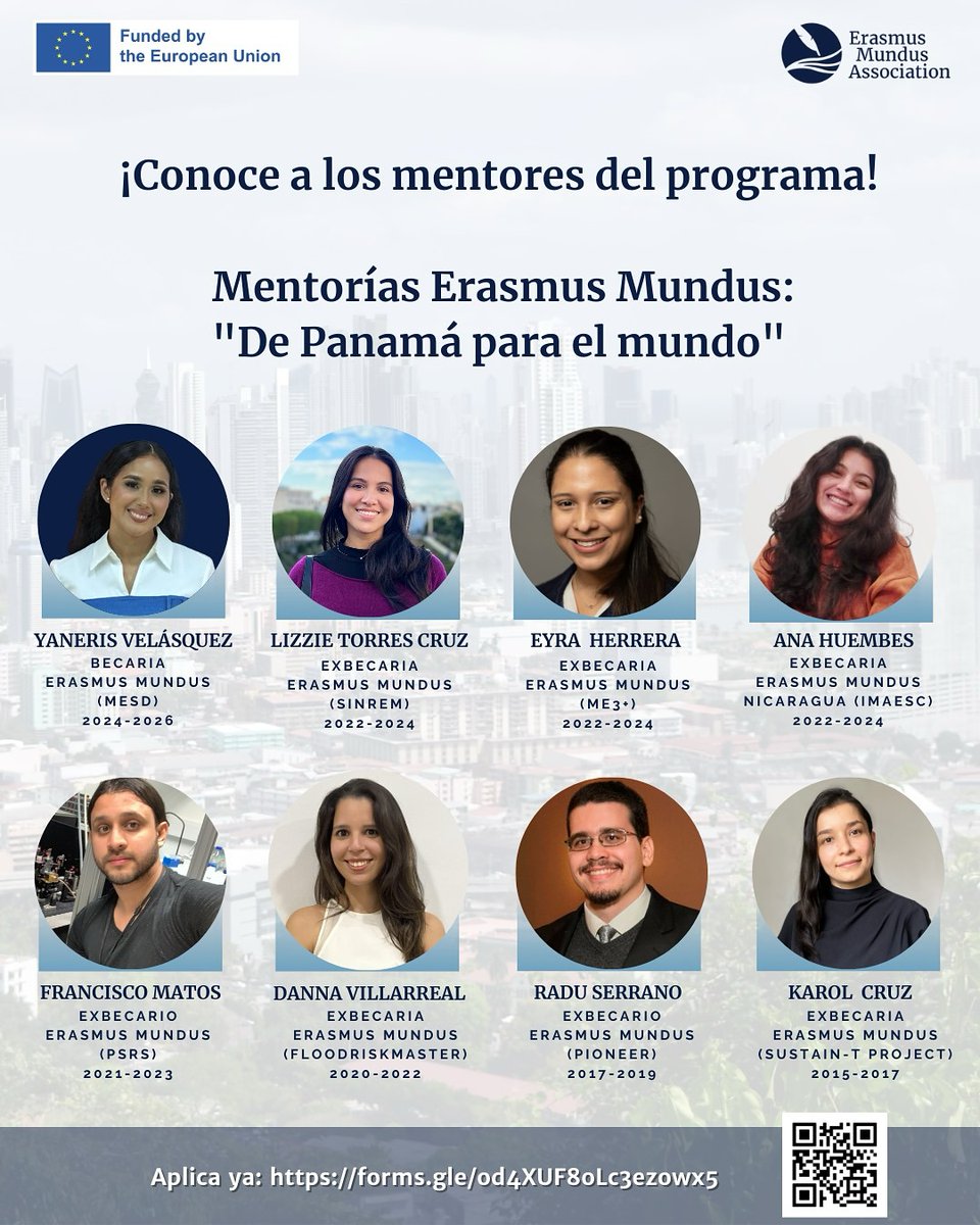 UEenPanama's tweet image. 🎉 ¿Listo/a para llevar tu futuro académico al siguiente nivel con las Mentorías Erasmus Mundus: de Panamá para el mundo? 🌍
📌 Hasta 16 de mayo 11 a.m.
📝 forms.gle/od4XUF8oLc3ezo…
🚀 Profesionales panameños orientarán a futuros becarios de maestrías Erasmus Mundus.