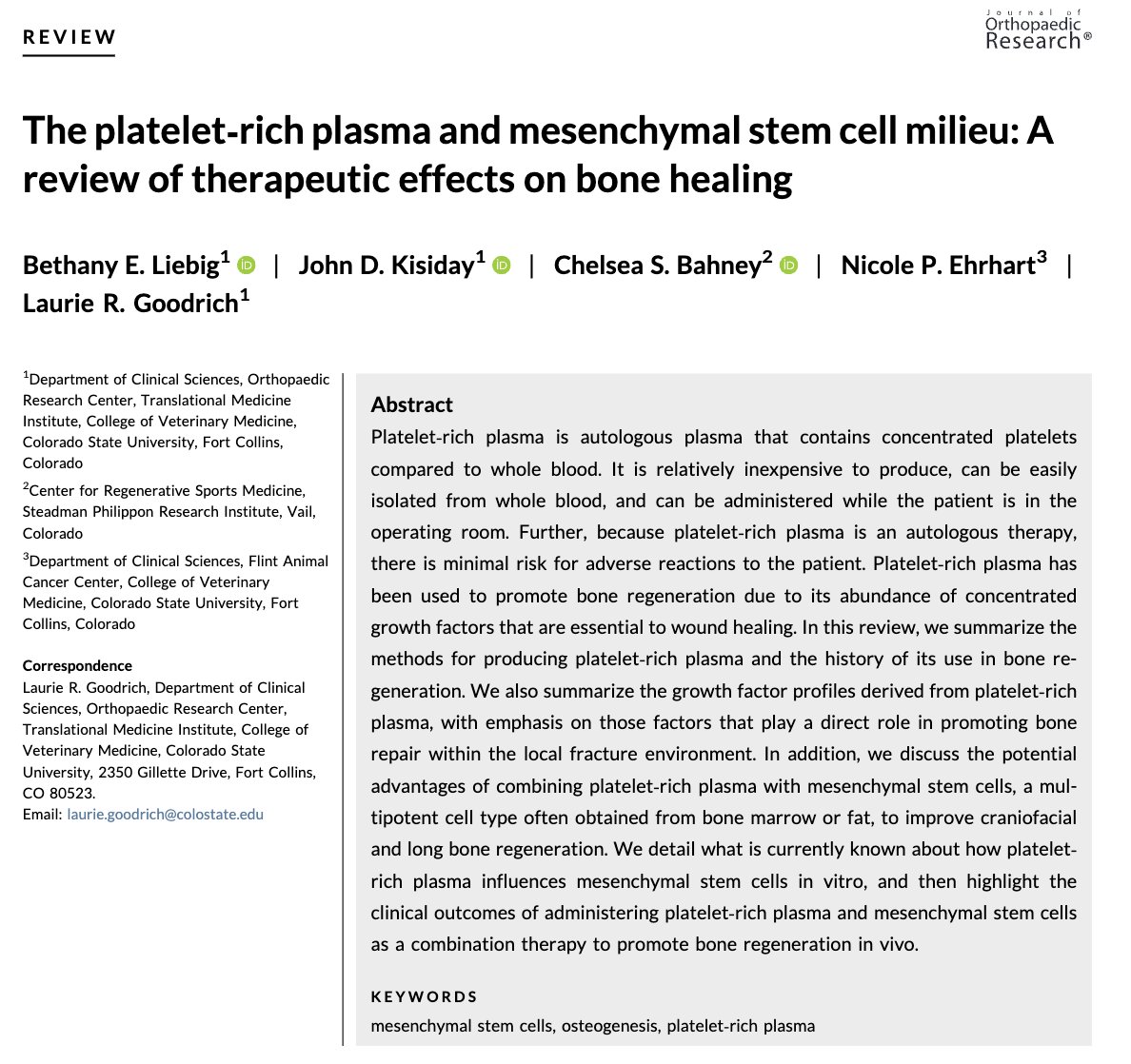 Nesa Milan (@nesa_milan) on Twitter photo This <a href="/JOrthopRes/">Journal of Orthopaedic Research®</a> review outlines the role of PRP in modulating MSC behavior and bone healing, with evidence from basic science to early clinical applications. #ORSSML <a href="/ORSsociety/">Orthopaedic Research Society</a>
link: bit.ly/4mfr9x5 This <a href="/JOrthopRes/">Journal of Orthopaedic Research®</a> review outlines the role of PRP in modulating MSC behavior and bone healing, with evidence from basic science to early clinical applications. #ORSSML <a href="/ORSsociety/">Orthopaedic Research Society</a>
link: bit.ly/4mfr9x5