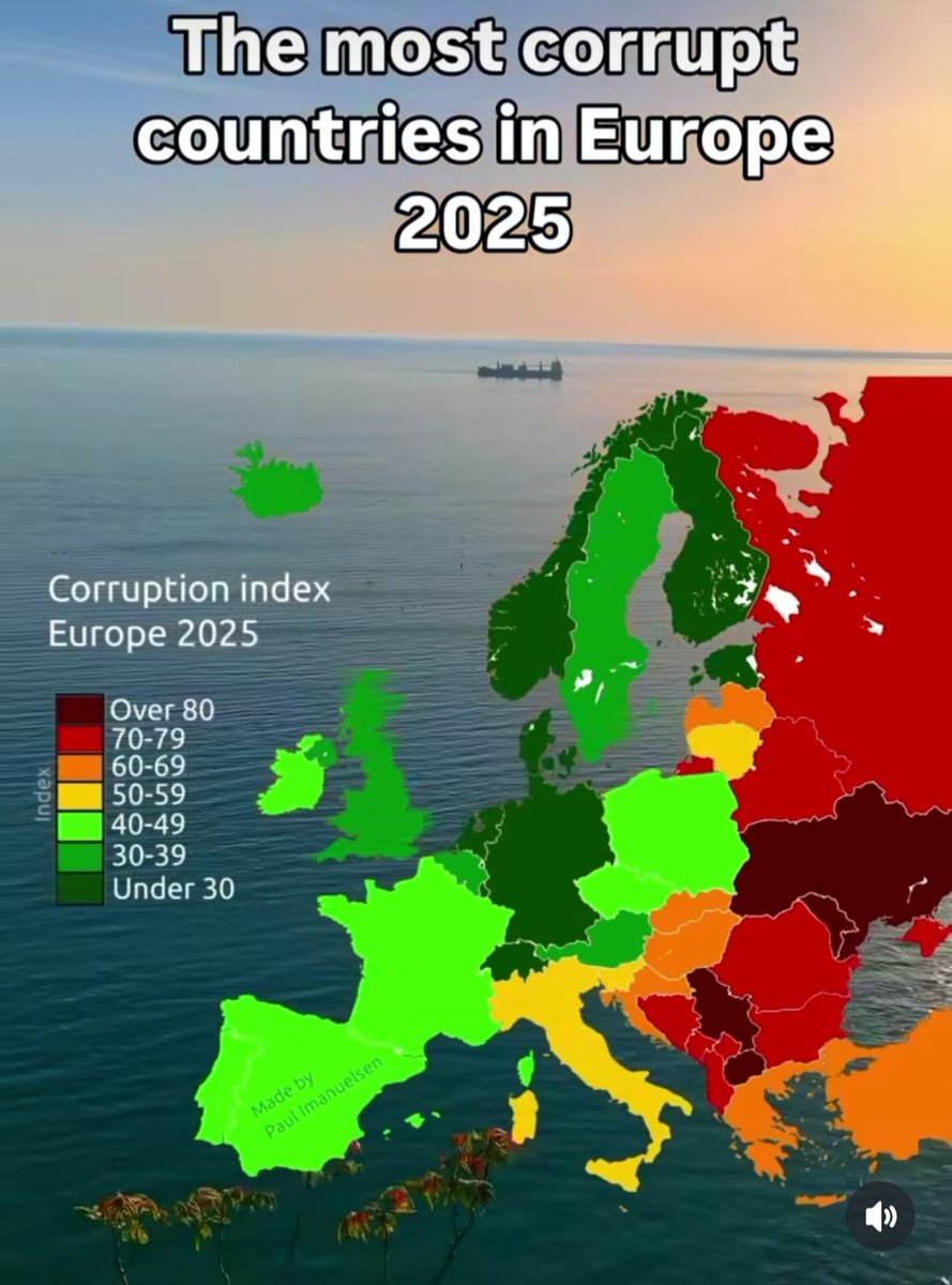 Najkorumpiranije zemlje u Evropi 2025