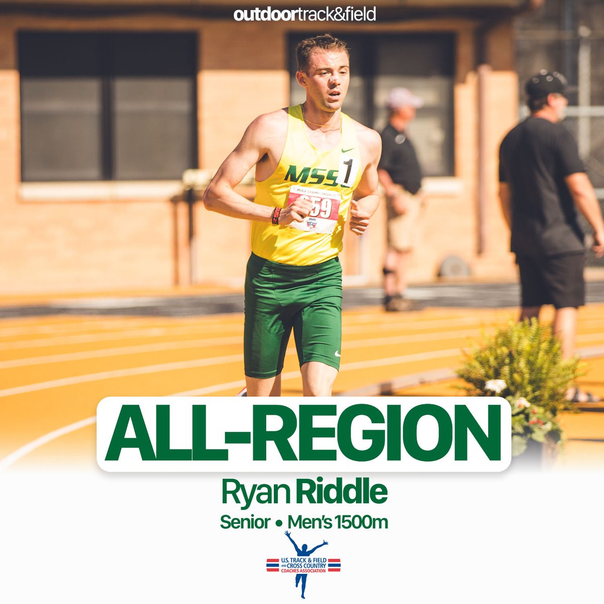 2025 NCAA DII Outdoor Track &amp; Field • USTFCCCA All-Region 🦁

Ryan Riddle • Men's 5000m | Men's 1500m