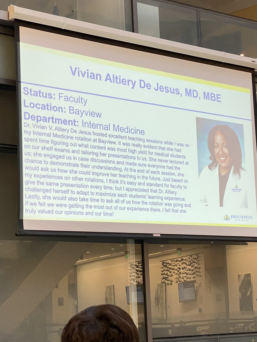 Hopkins Bayview IM Residency (@bayviewmedicine) on Twitter photo Congrats to Dr. Vivian Altiery De Jesus <a href="/v_altiery/">Vivian V. Altiery De Jesus</a>, current Bayview chief resident and Bayview alum, for being inducted into the Johns Hopkins Distinguished Teaching Society, a tremendous honor recognizing superb educators! ❤️ Congrats to Dr. Vivian Altiery De Jesus <a href="/v_altiery/">Vivian V. Altiery De Jesus</a>, current Bayview chief resident and Bayview alum, for being inducted into the Johns Hopkins Distinguished Teaching Society, a tremendous honor recognizing superb educators! ❤️