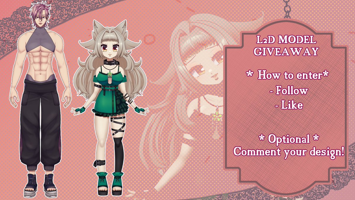 L2D Model giveaway! (art + rigging)

How to enter :
- Follow
- Like

Optional :
- Comment your design

Ends : 1st of July 6PM CEST