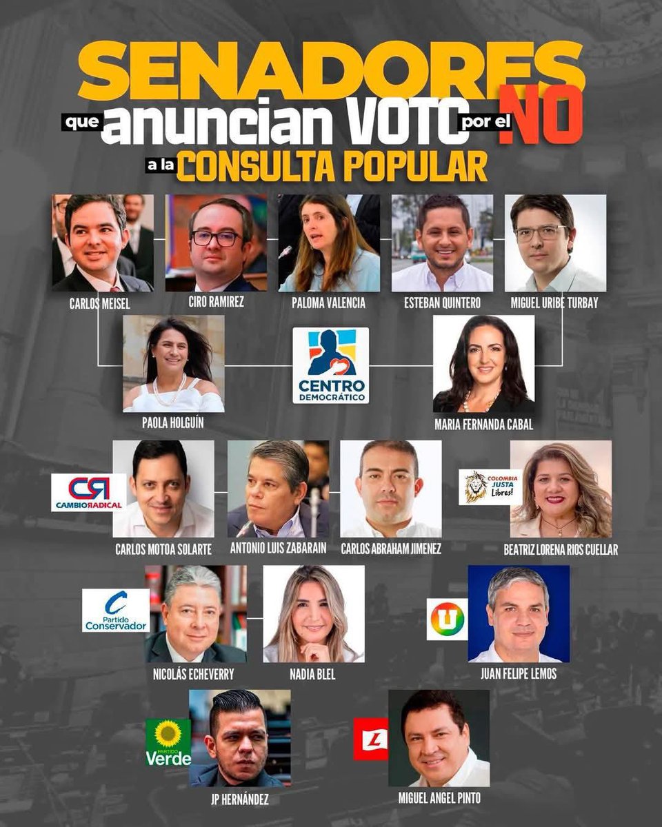 <a href="/petrogustavo/">Gustavo Petro</a> Que el pueblo de Colombia, sepa que estos congresistas hundieron la consulta popular. #NiUnSoloVoto #Tramposos