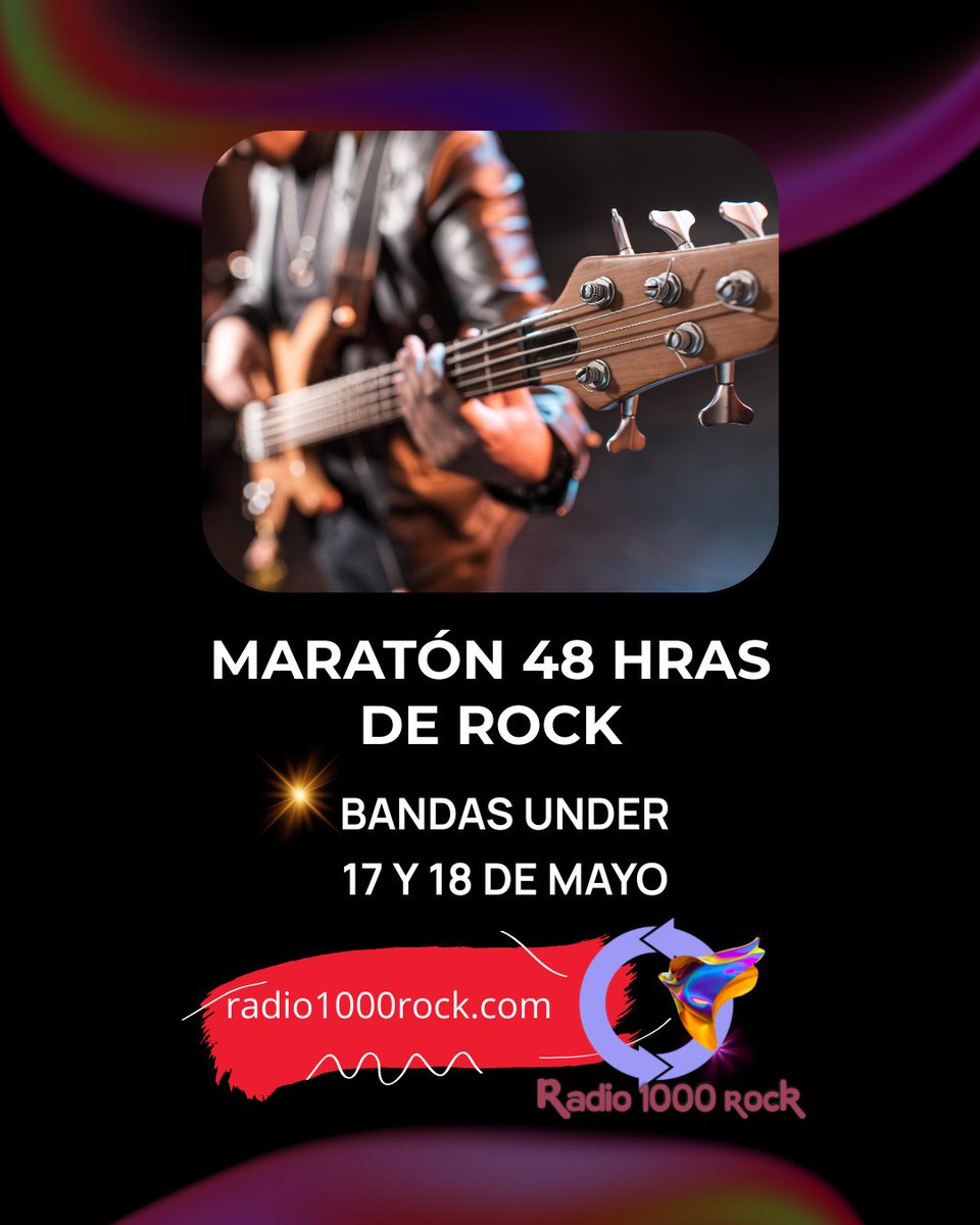 Podr1000R's tweet photo. Una nueva explosión de #rock #maraton 48 hrs de #Rock. Las #bandas #under tienen un lugar preferencial en #rádio 1000 rock. 17 y 18 de #mayo Hasta que termine el #domingo. Será sorprendente y gratificante. https://t.co/N5l2yCvqOE