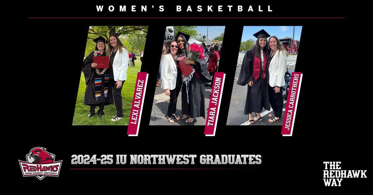 Congratulations to our 2024-25 graduates! Proud of each of you on this accomplishment and excited for what comes next for you all! Thank you for all you have done for RedHawks Women’s Basketball and the RedHawks Athletic Department! #theredhawkway #StudentAthlete