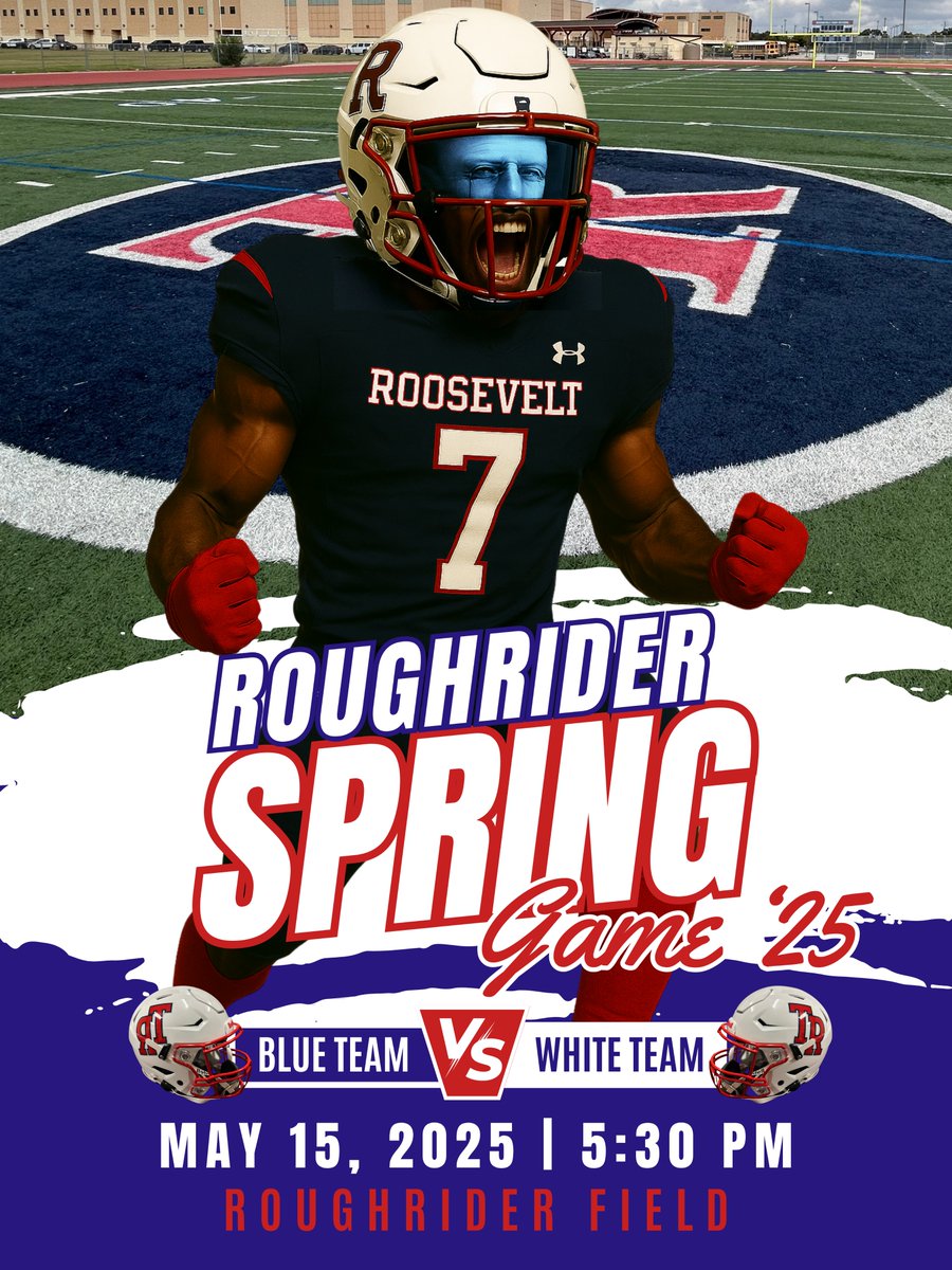 Jorge Garcia (@coachjgarciaiii) on Twitter photo Cannot believe it is finally here! Our boys have been waiting on spring for this. Tomorrow you don't want to miss it! Come out and support your Riders as we take the field at The Velt for our 2025 Spring Game! See you there!
<a href="/CoachBarnes91/">Darnell Barnes M.Ed</a> <a href="/TRRoughRiderFB/">Roosevelt Rough Riders</a> <a href="/WeAreTRHS/">Theodore Roosevelt High School - NEISD</a> Cannot believe it is finally here! Our boys have been waiting on spring for this. Tomorrow you don't want to miss it! Come out and support your Riders as we take the field at The Velt for our 2025 Spring Game! See you there!
<a href="/CoachBarnes91/">Darnell Barnes M.Ed</a> <a href="/TRRoughRiderFB/">Roosevelt Rough Riders</a> <a href="/WeAreTRHS/">Theodore Roosevelt High School - NEISD</a>