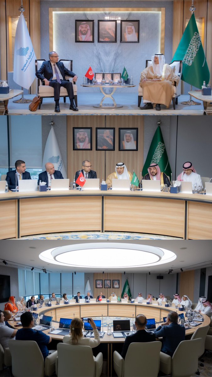 alhwaizy's tweet image. التقيت اليوم مع سعادة سفير جمهورية تونس لدى المملكة الاستاذ / هشام الفوراتي بحضور رئيس مجلس الأعمال السعودي التونسي الدكتور عمر العجاجي وعدد من المستثمرين بالبلدين وقد بحثنا سبل تحفيز الاستثمارات المشتركة وتطوير التعاون الاقتصادي