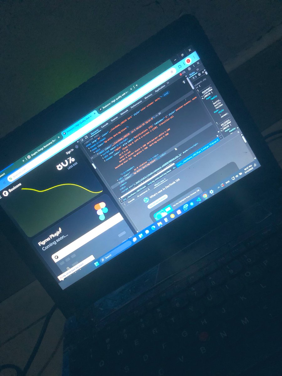am_unique_steve's tweet image. Inspecting boxicon, Late-night dev grind. Reverse engineering the Boxicons site just for fun. I&apos;m cooking up a replica soon. Stay tuned. 🔥🔥🫠
