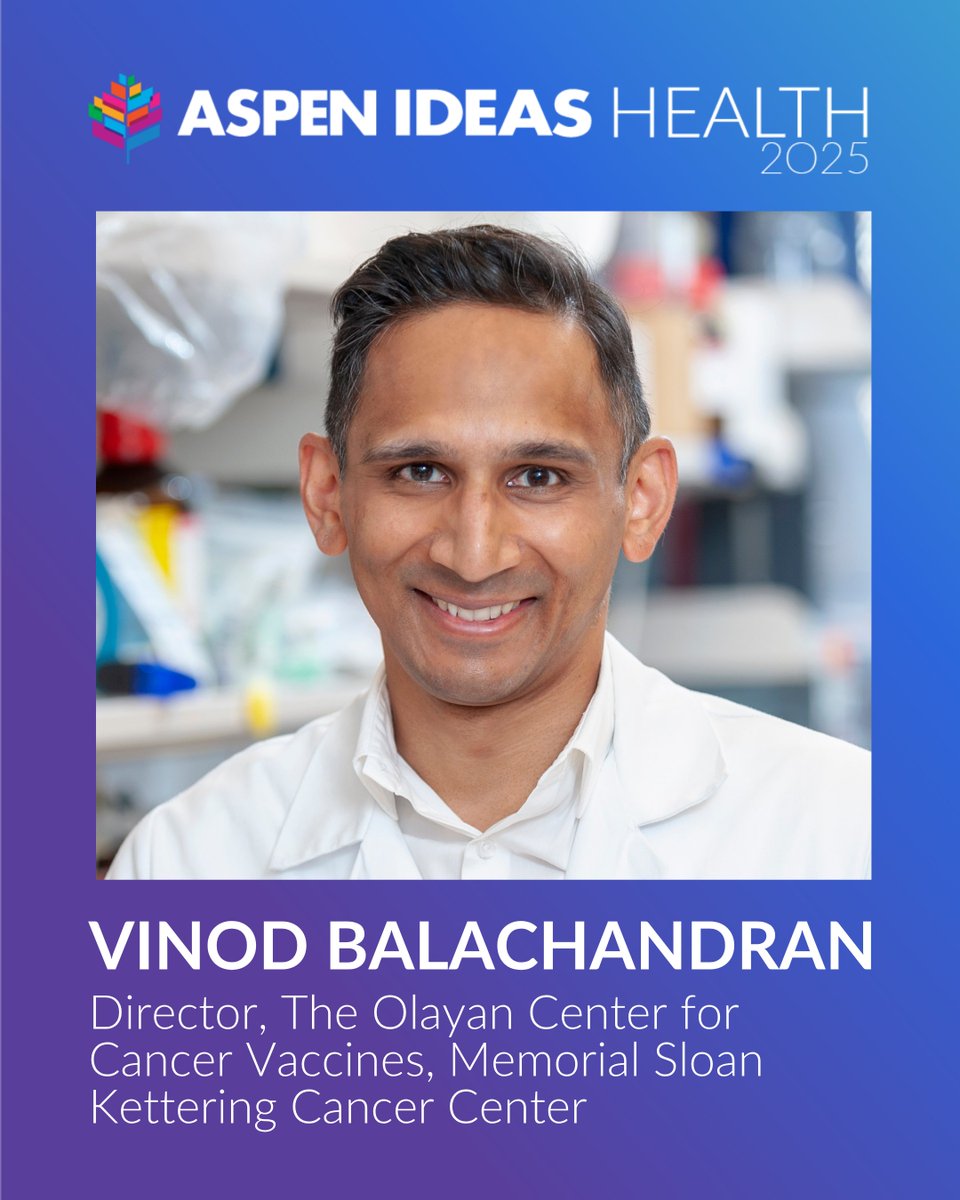 Aspen Ideas (@aspenideas) on Twitter photo đź’ˇ Vinod Balachandran, Director of the Olayan Center for Cancer Vaccines at <a href="/MSKCancerCenter/">Memorial Sloan Kettering Cancer Center</a>, will explain how mRNA vaccine technology is transforming cancer treatment. đź’ˇ Vinod Balachandran, Director of the Olayan Center for Cancer Vaccines at <a href="/MSKCancerCenter/">Memorial Sloan Kettering Cancer Center</a>, will explain how mRNA vaccine technology is transforming cancer treatment.