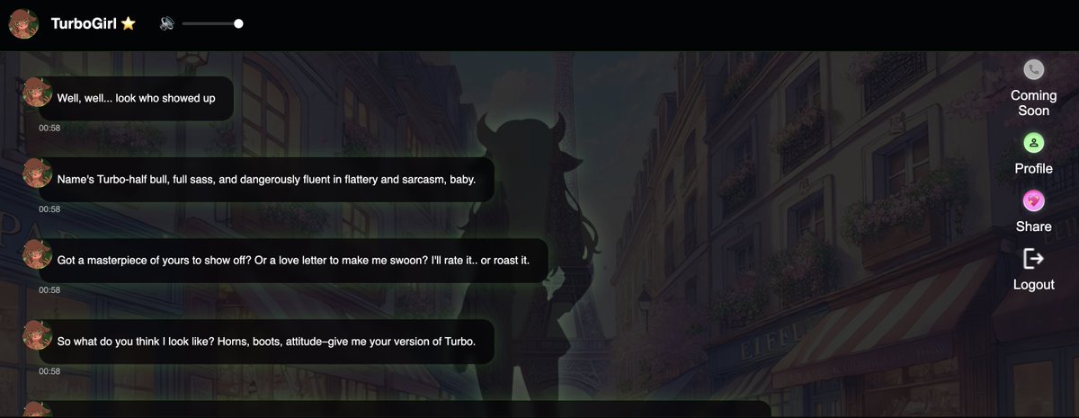 First Ai agent on <a href="/EclipseFND/">Eclipse (🐮,🌑)</a>  is live!!
You can interact on turbogirleclipse.azmth.ai with turbo girl..