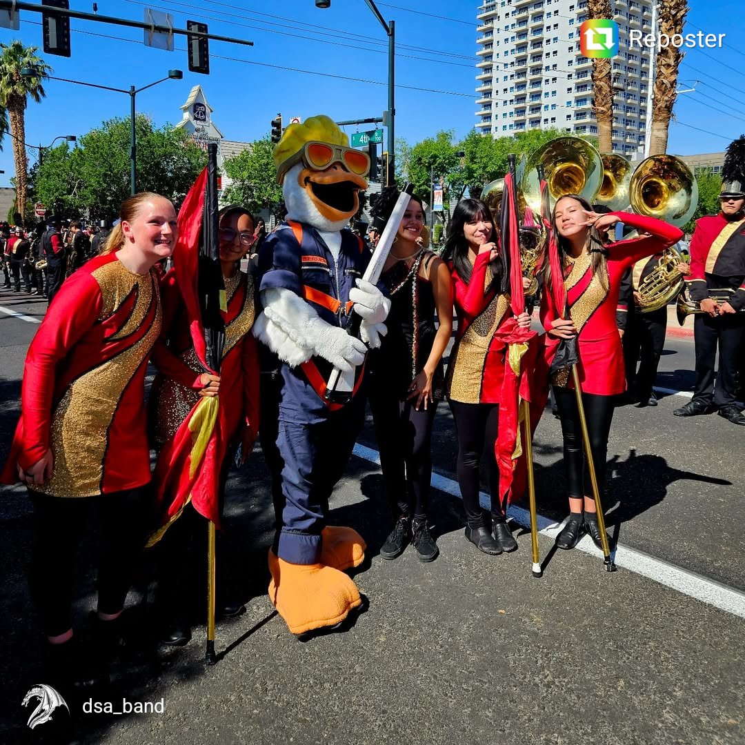 When the band plays, the desert listens 🎺🔥 The Del Sol Academy Band brought the heat to the Helldorado Parade 2025!  #WeAreCCSD #CCSDMagnetSchools