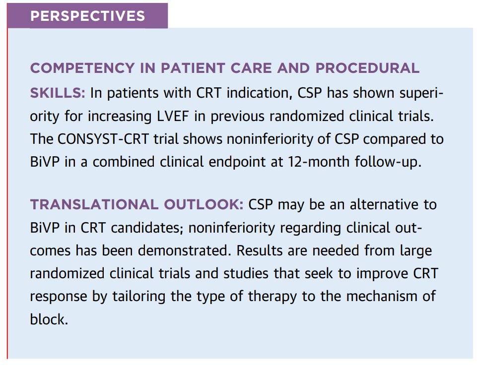 Milan Koštek (@kostekmilan) on Twitter photo CONSYST-CRT trial
Conduction System Pacing vs Biventricular Pacing
The discussion in the paper is super.
"CONSYST-CRT is a first step to close the clinical evidence gap for CSP as a resynchronization therapy alternative."
Congrats <a href="/MargaridaPujol/">Margarida Pujol Lopez</a>
sciencedirect.com/science/articl… CONSYST-CRT trial
Conduction System Pacing vs Biventricular Pacing
The discussion in the paper is super.
"CONSYST-CRT is a first step to close the clinical evidence gap for CSP as a resynchronization therapy alternative."
Congrats <a href="/MargaridaPujol/">Margarida Pujol Lopez</a>
sciencedirect.com/science/articl…