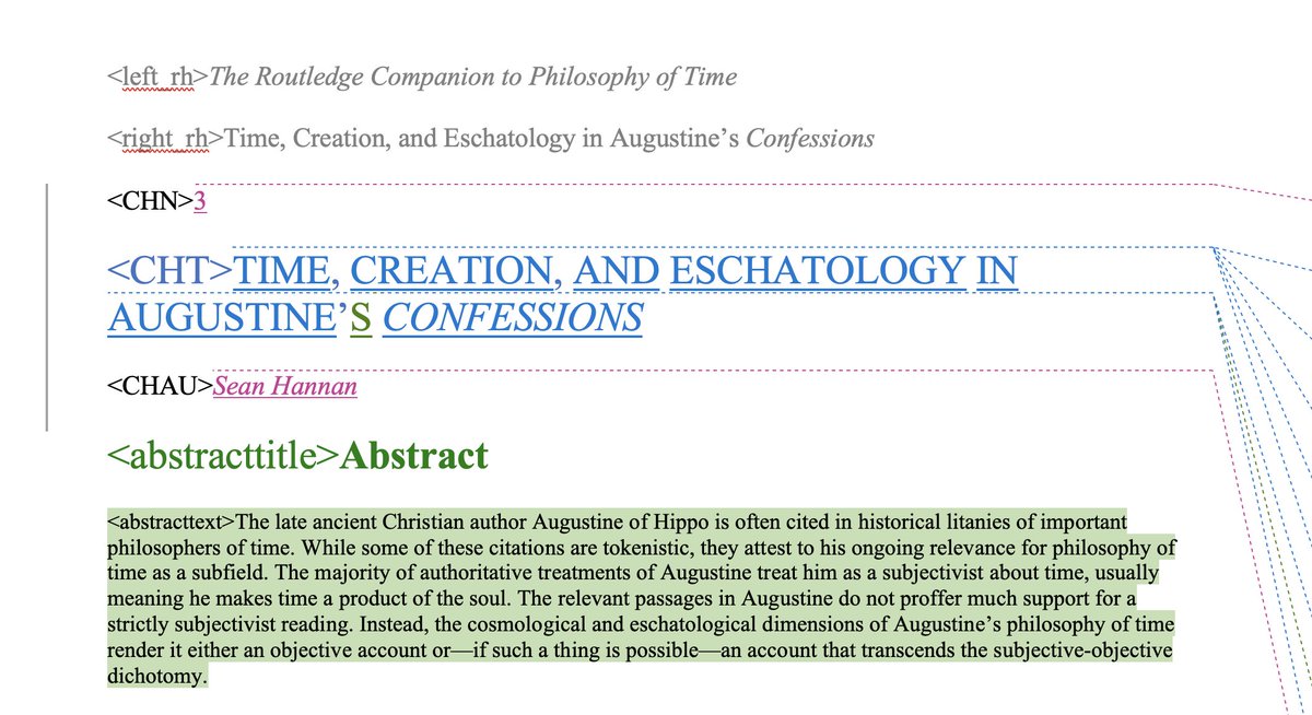 Not quite proofs, but getting close: I'm putting some near-finishing touches on a chapter on time, creation, &amp; eschatology in Augustine for Nina Emery's upcoming _Routledge Companion to Philosophy of Time_. It's a concise piece, so it's been a fun challenge.